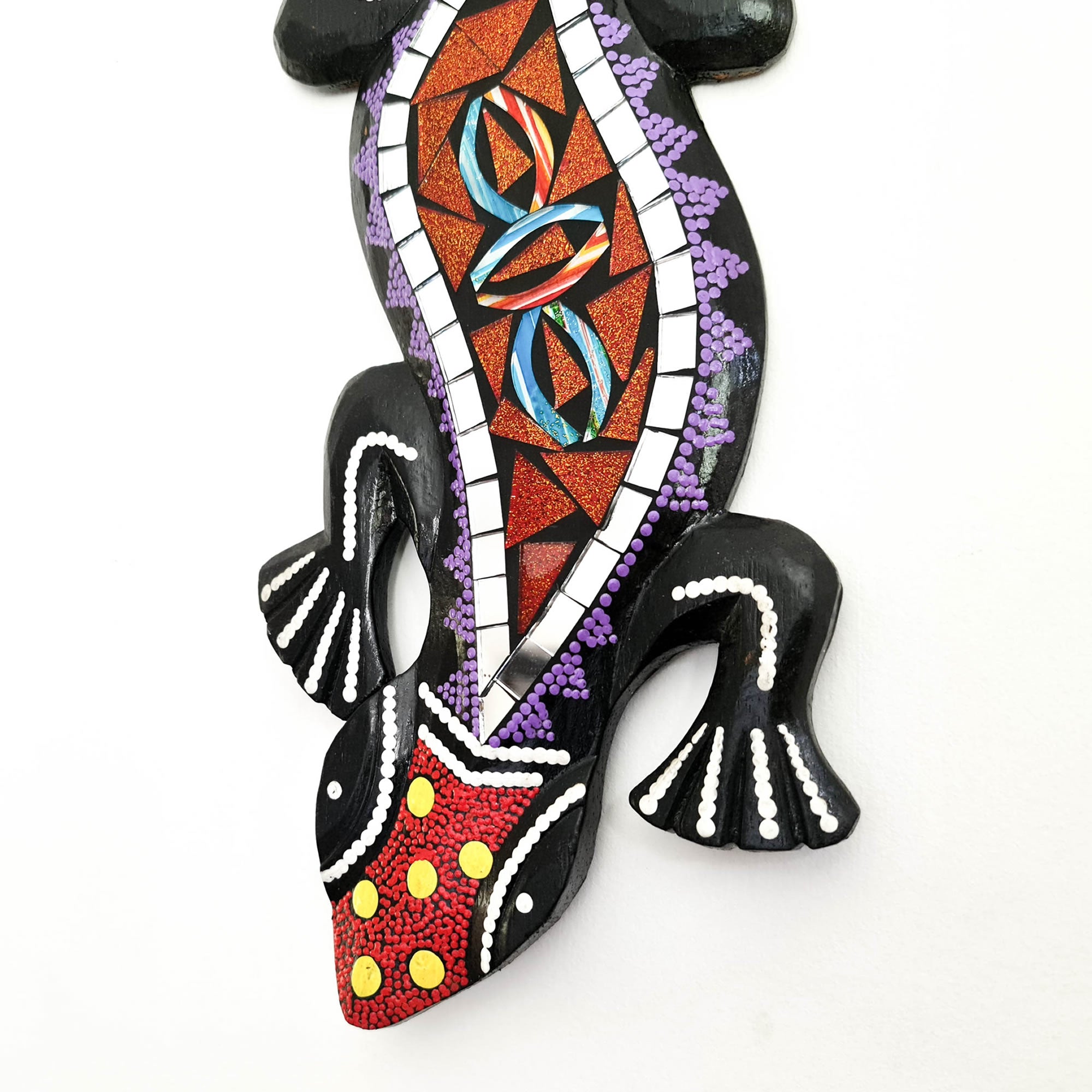 Tropical Wall Hanging - Hand-Carved painted wooden Tropical decoration.