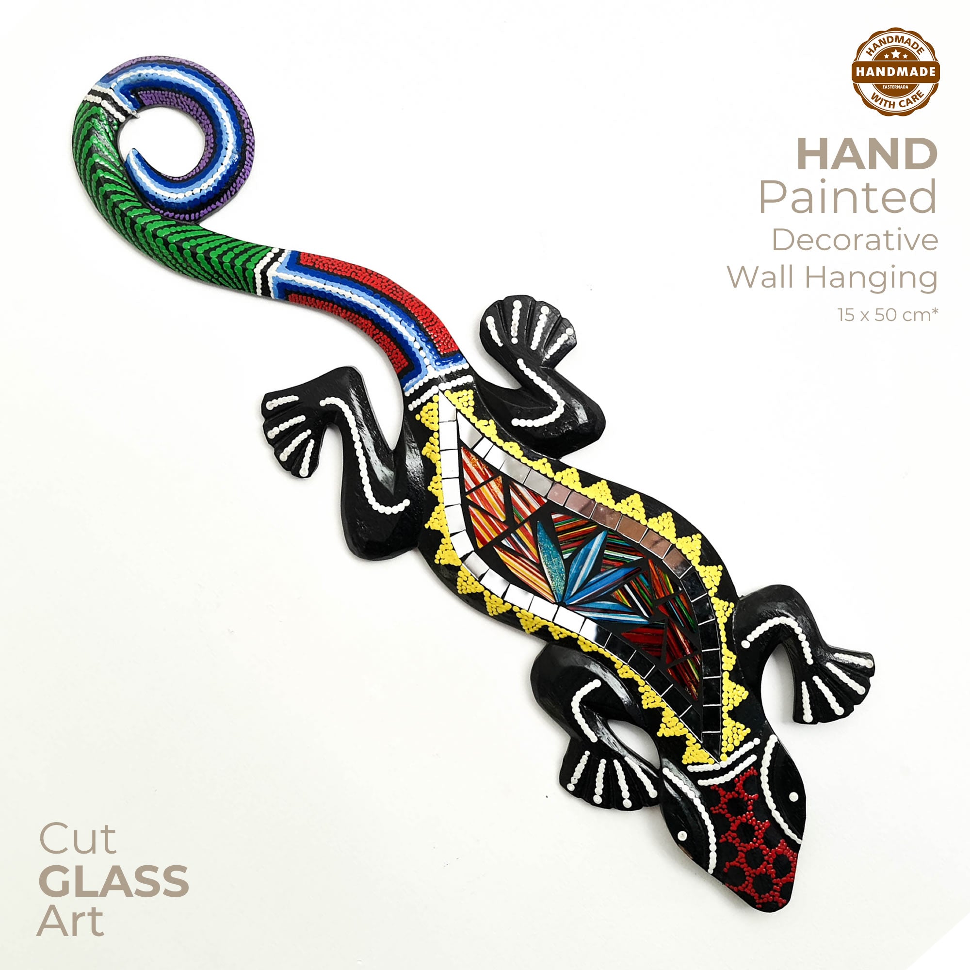 Tropical Wall Hanging - Hand-Carved painted wooden Tropical decoration.