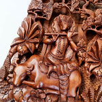 Hand Carved Wooden Hindu God - Hare Krishna Hindu Mandir Sculpture