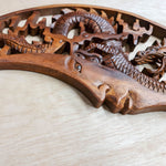 Tarot Astrology Card Reading Positive Energy Crystals Moon Dragon Hand Carved Wooden Decorative Sculpture Art Easternada