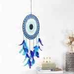 A beautiful Nazar Turkish Evil Eye Handmade Bohemian Macramé Beads Dream Catcher Car Wall Hanging Decoration Art, a perfect gift. A unique piece with subtle colors and beads to give an elegant touch