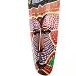 Hawaiian Tiki Mask Wall Hanging - Hand Carved painted wooden Tropical Aboriginal decoration