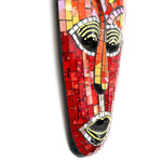 Hawaiian Tiki Mask Wall Hanging - Hand Carved painted wooden Tropical Aboriginal decoration