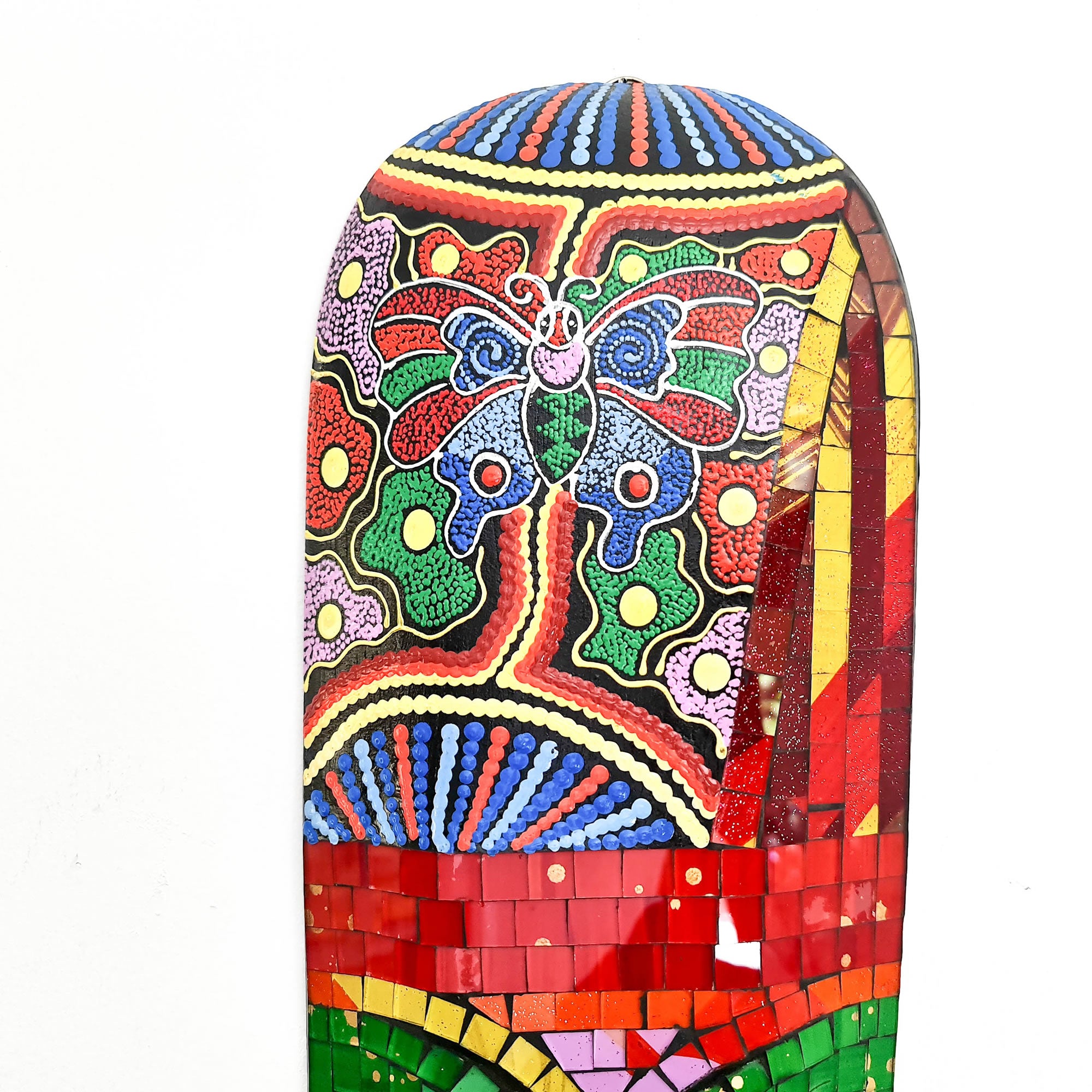 Hawaiian Tiki Mask Wall Hanging - Hand Carved painted wooden Tropical Aboriginal decoration
