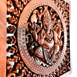 Divine Ganesha Hindu Indian God Wood Hand Carved Panel Art Sculpture -Temple Mandir Ganesh