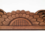 Handmade Carved Wooden Wall Art Rustic Curved Mandala Distressed Antique Brown
