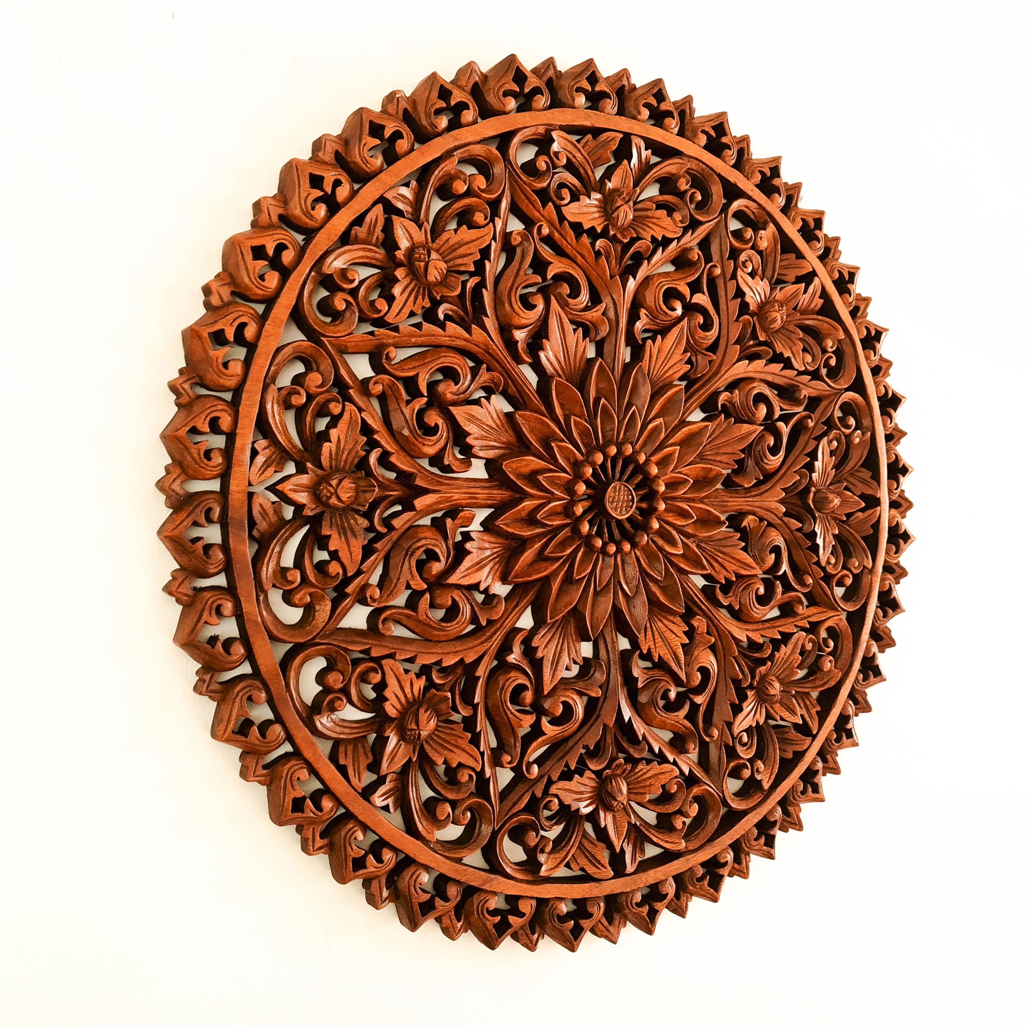 Hand Carved Wooden Wall Art Tree of Life Headboard Decoration - A Perfect Gift Mandala