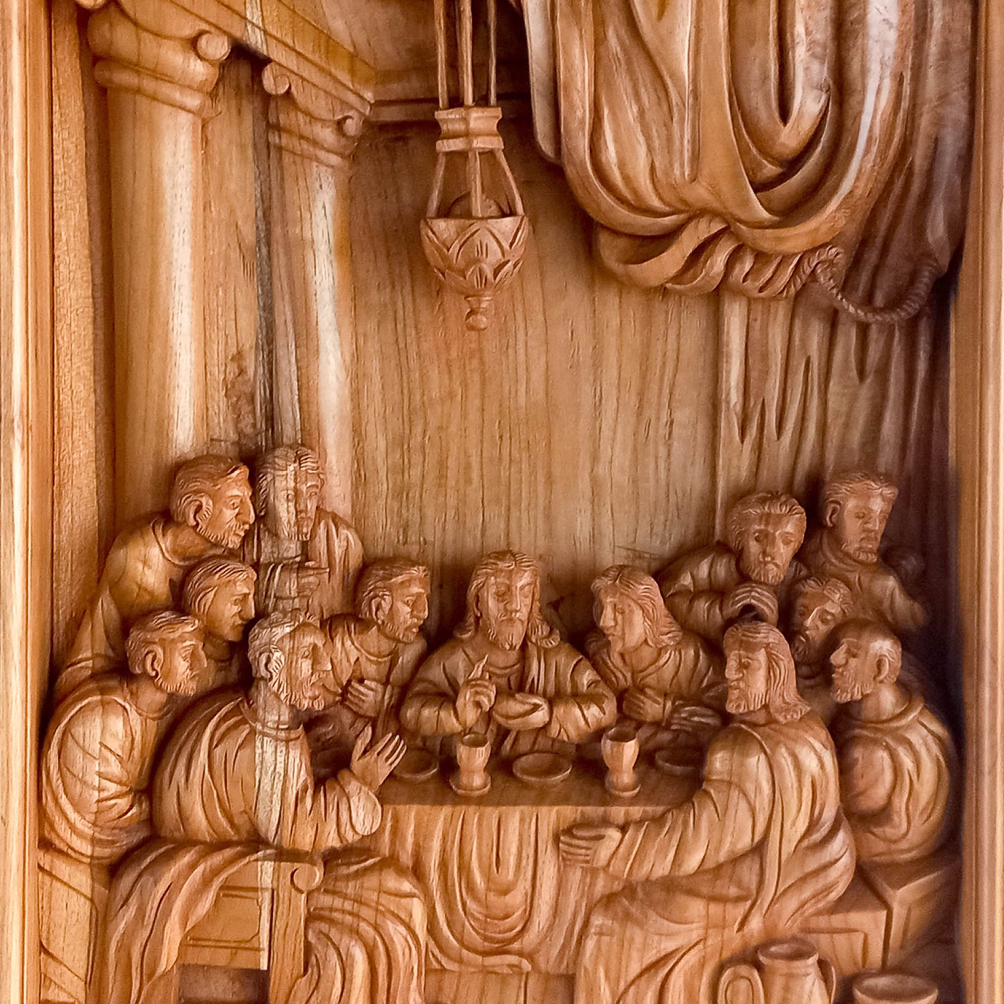 Hand Carved Wooden Lord Jesus - Religious Vatican Christian Art Sculpture Leonardo Da Vinci