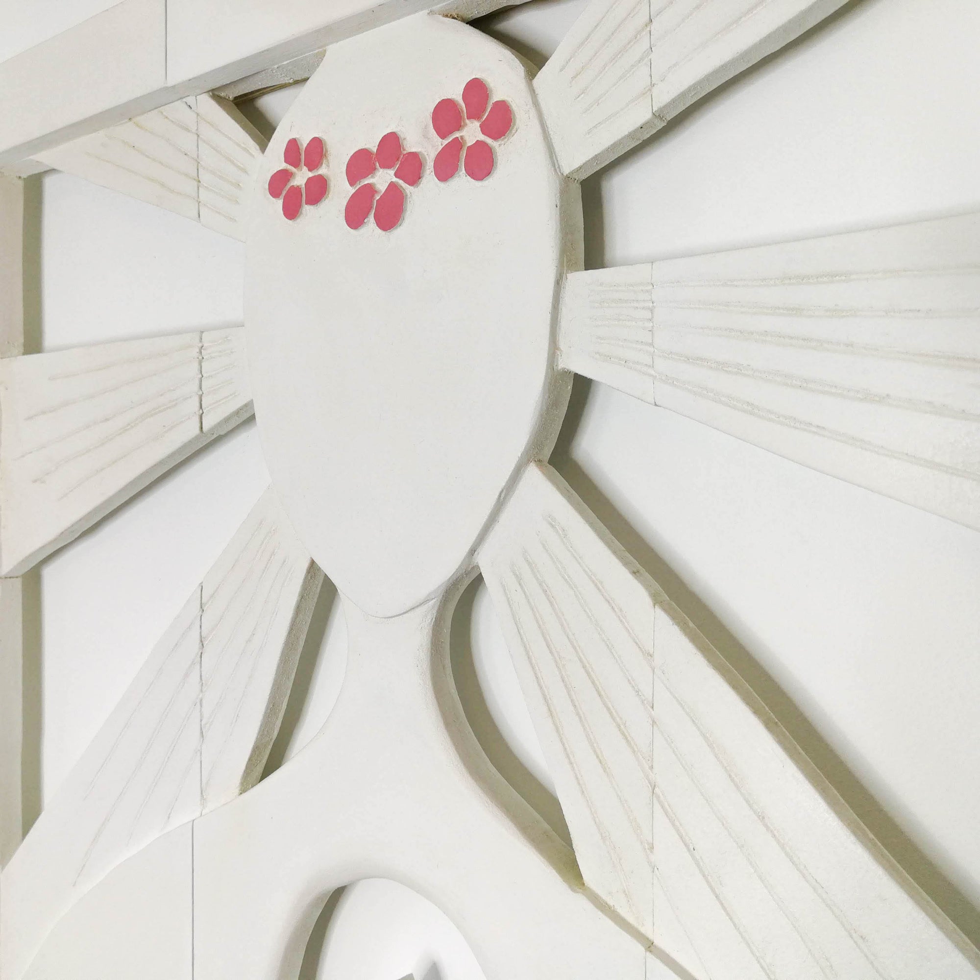 Art mural en bois sculpté - Grande sculpture décorative de tête de lit Namaste Yoga Meditation Panel