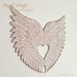 Angel Wings Decoration Sculpture Children Room Decore Headboard White Shabby Chic. Easternada