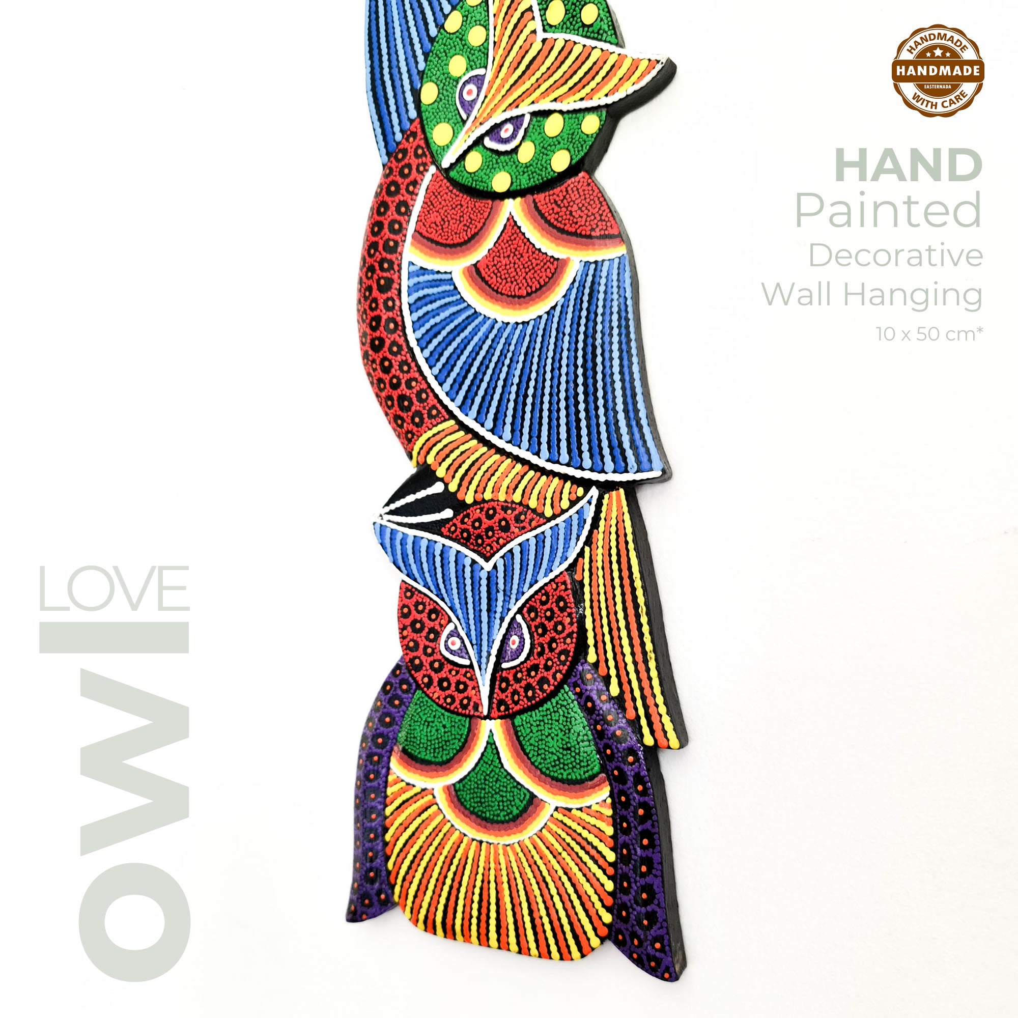 Tropical Wall Hanging - Hand-Carved painted wooden Tropical decoration.