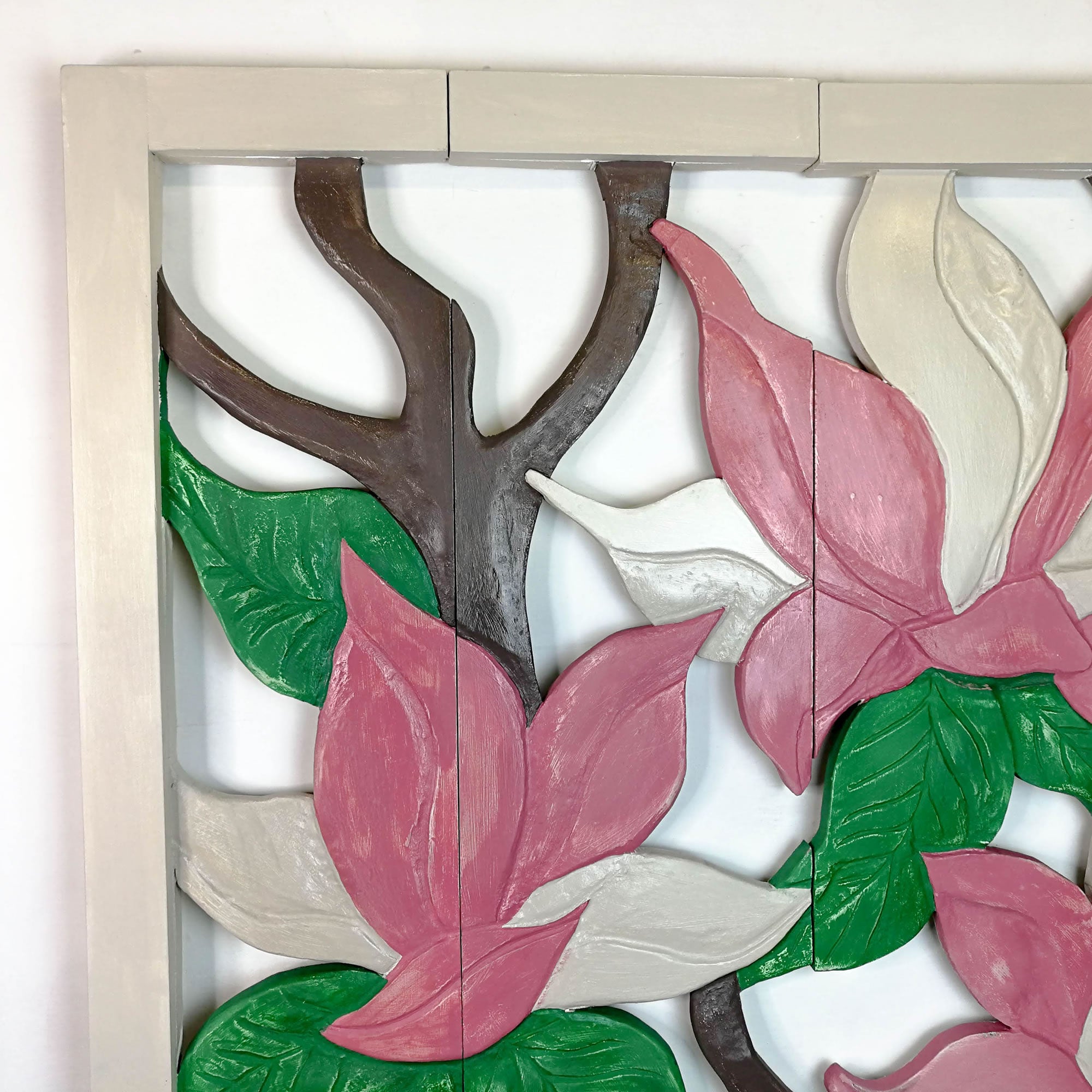 Large Hand Carved Wooden Wall Art Decorative Headboard Panel