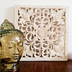 Bohemian Decorative Wall Art Sculpture Room Decore Headboard Mandala Distressed White Shabby Chic | Easternada