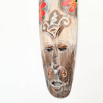 Hawaiian Tiki Mask Wall Hanging - Hand Carved painted wooden Tropical Aboriginal decoration