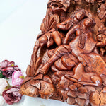 Hand Carved Wooden Hindu God - Radha Krishna Sculpture Art Mandir