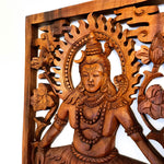 Lord Shiva Siva Carved Wooden Decorative Panel Sculpture Mandir Hindu Art Décor