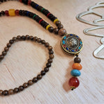 Blessed Tibetan Buddhist Monk Meditation Beads Wooden Necklace Bohemian