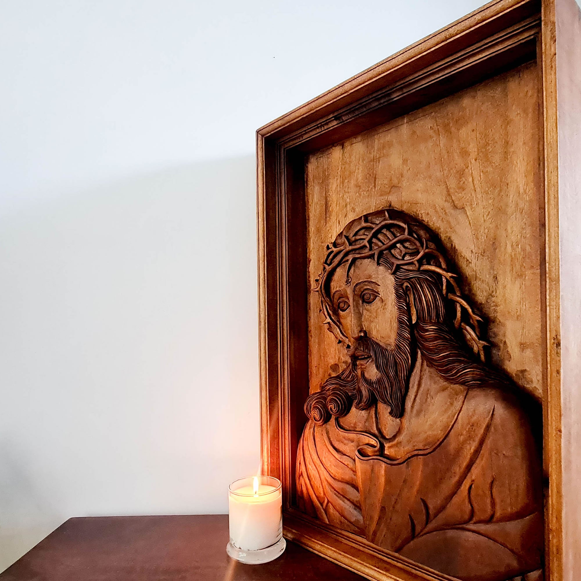 Hand Carved Wooden Lord Jesus - Religious Vatican Christian Art Sculpture