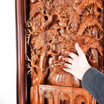 Hand Carved Wooden Art Sculpture - Islamic Muslim Prayer Allah Muhammad Easternada
