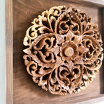 Hand Carved Wooden Decorative Mandala Framed Wall Art.