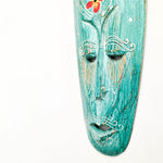 Hawaiian Tiki Mask Wall Hanging - Hand Carved painted wooden Tropical Aboriginal decoration
