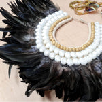 Bohemian Style Feather Sea Shells Handmade Decorative Costume Macrame Necklace Jujuhat - Easternada
