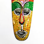 Hawaiian Tiki Mask Wall Hanging - Hand Carved painted wooden Tropical Aboriginal decoration