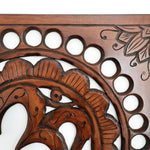 Handmade Carved Wooden Decorative Wall Art OM Mantra Mandir Meditation - Easternada
