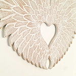 Angel Wings Decoration Sculpture Children Room Decore Headboard White Shabby Chic. Easternada