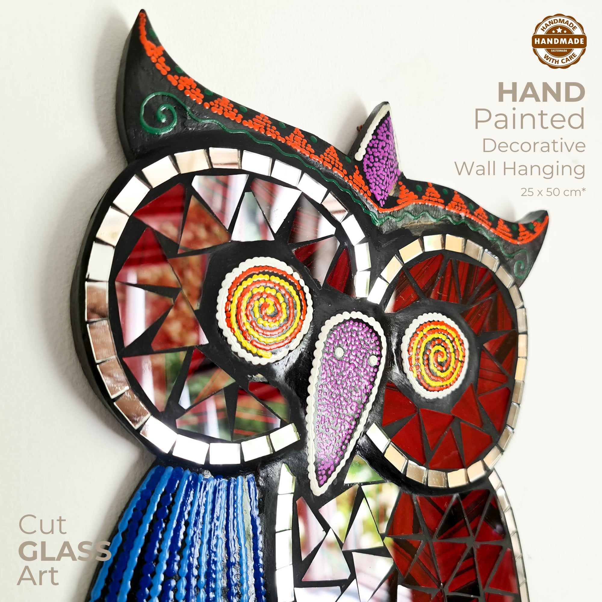 Tropical Wall Hanging - Hand-Carved painted wooden Tropical decoration.