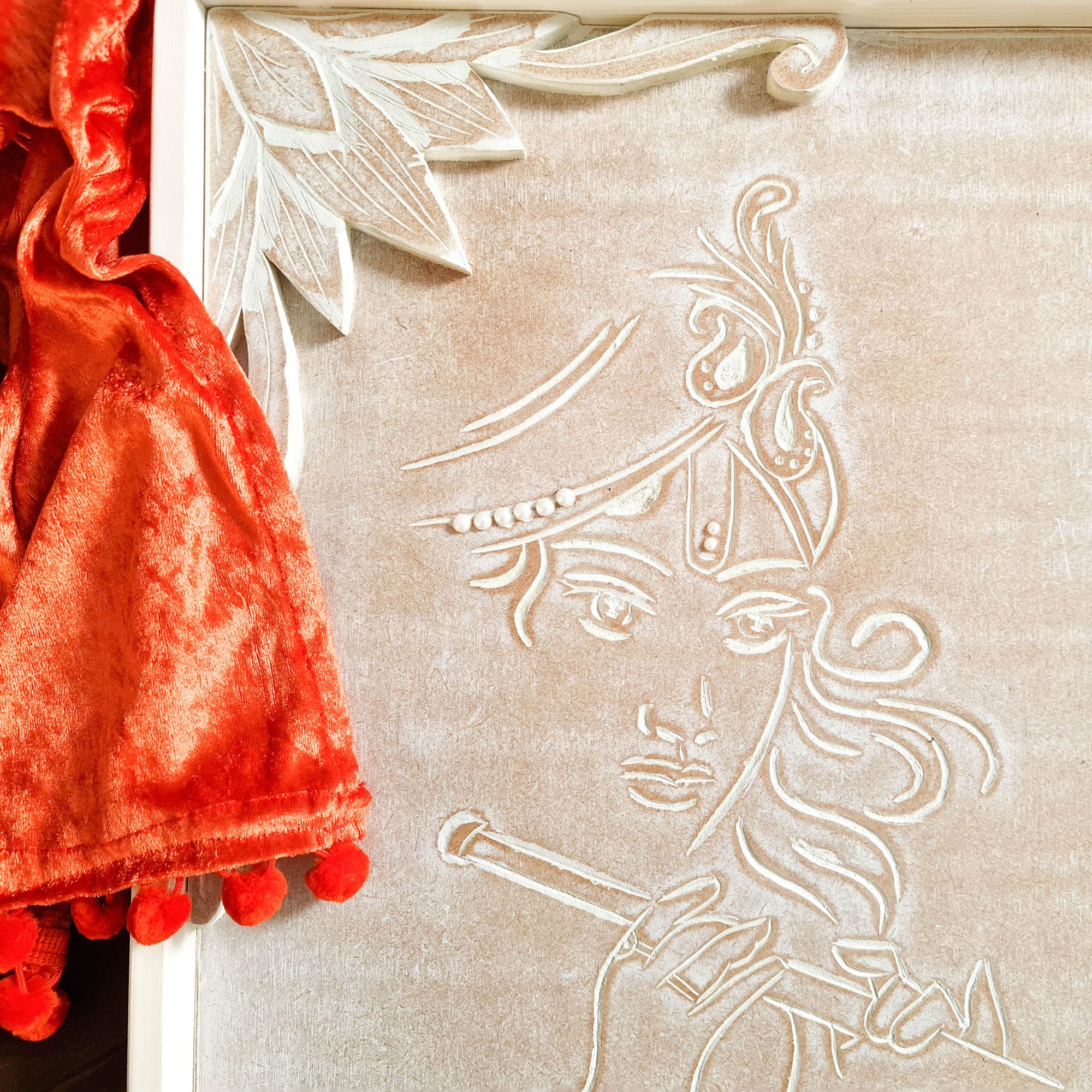 Krishna Hand Carved Wall Art Hindu Mandir Pooja