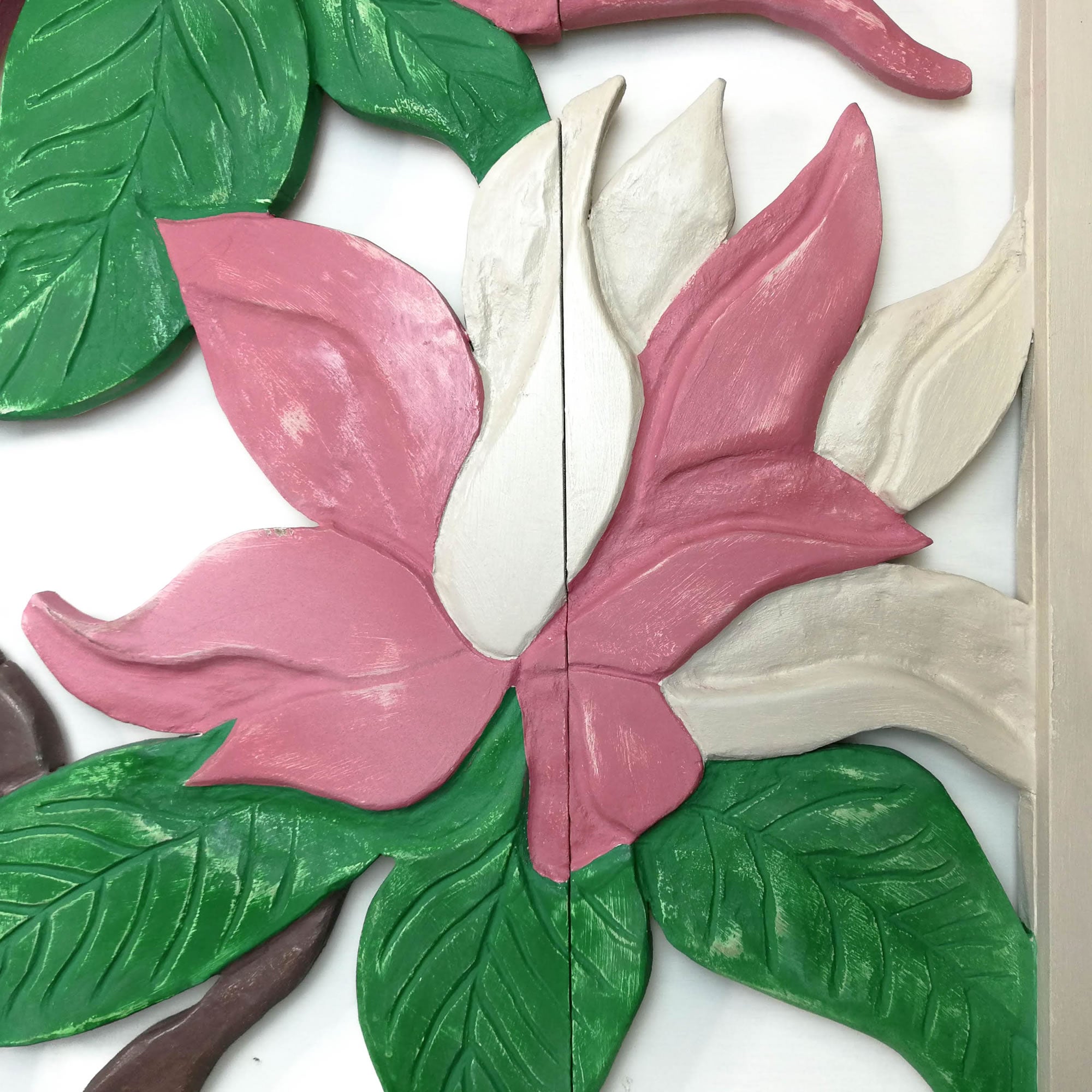 Large Hand Carved Wooden Wall Art Decorative Headboard Panel