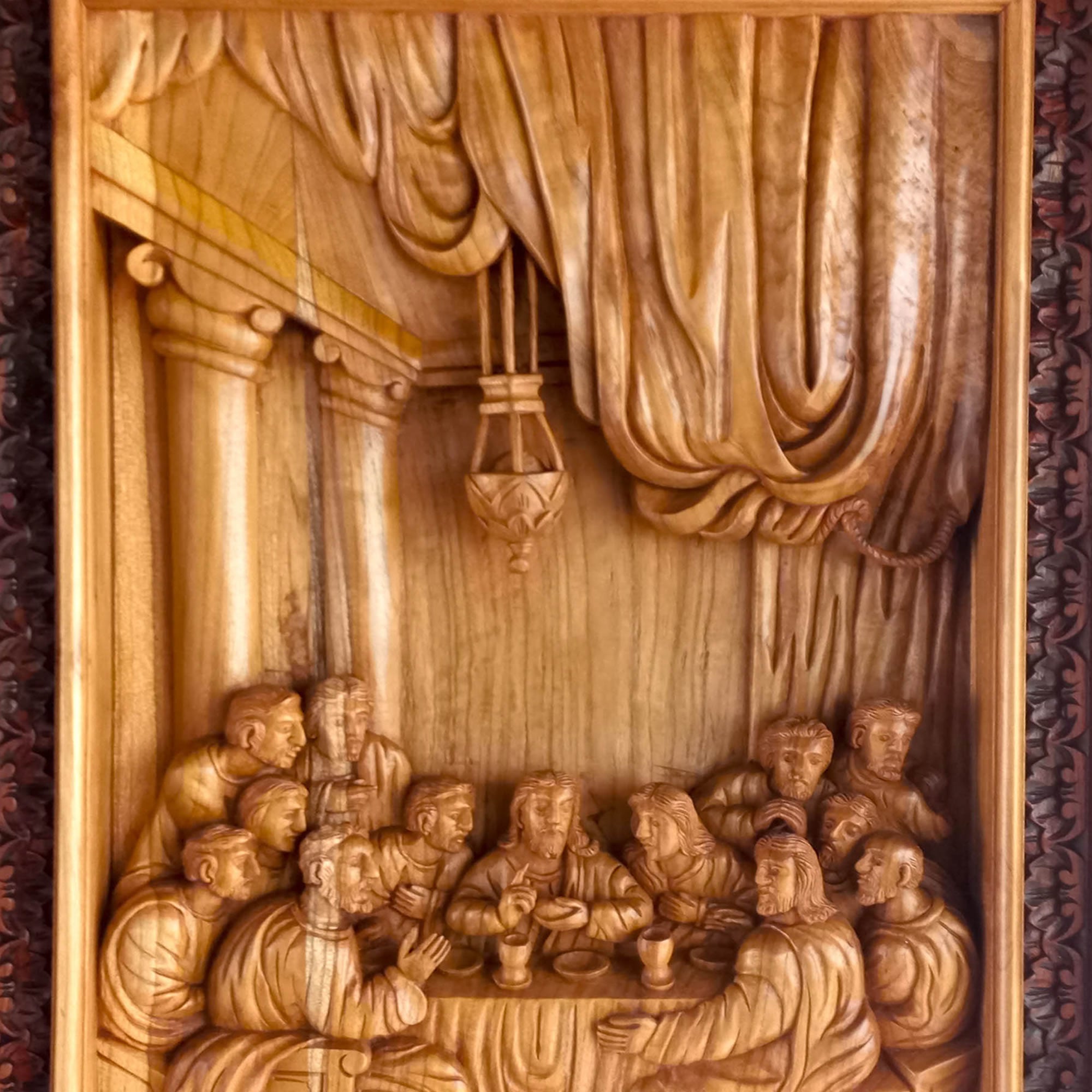Hand Carved Wooden Lord Jesus - Religious Vatican Christian Art Sculpture Leonardo Da Vinci