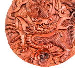 Hand Carved Wooden Wall Art Decorative Sculpture Chinese Dragon - Feng Shui Good Luck Perfect Gift Easternada
