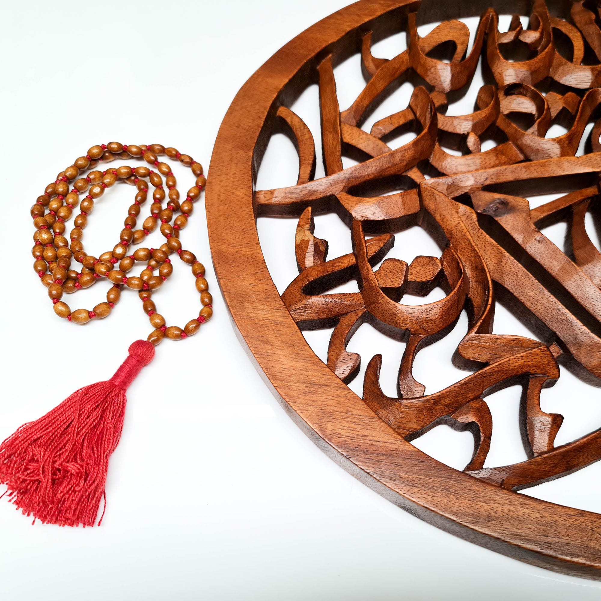 Hand Carved Arabic Muslim Islamic Calligraphy Ayatul Kursi Decorative Sculpture Art Round