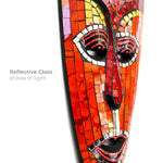 Hawaiian Tiki Mask Wall Hanging - Hand Carved painted wooden Tropical Aboriginal decoration