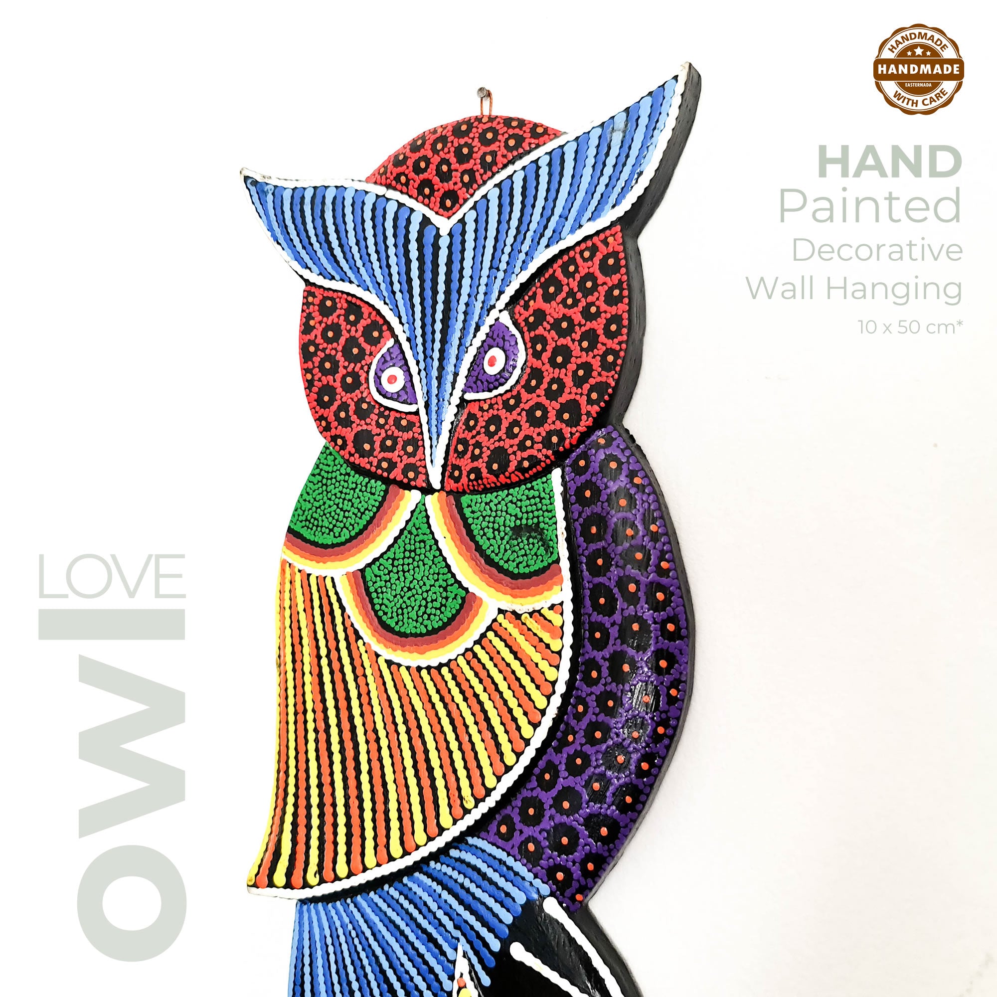 Tropical Wall Hanging - Hand-Carved painted wooden Tropical decoration.