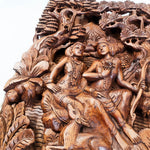 Hand Carved Wooden Hindu God - Ram Sita Sculpture Art Mandir