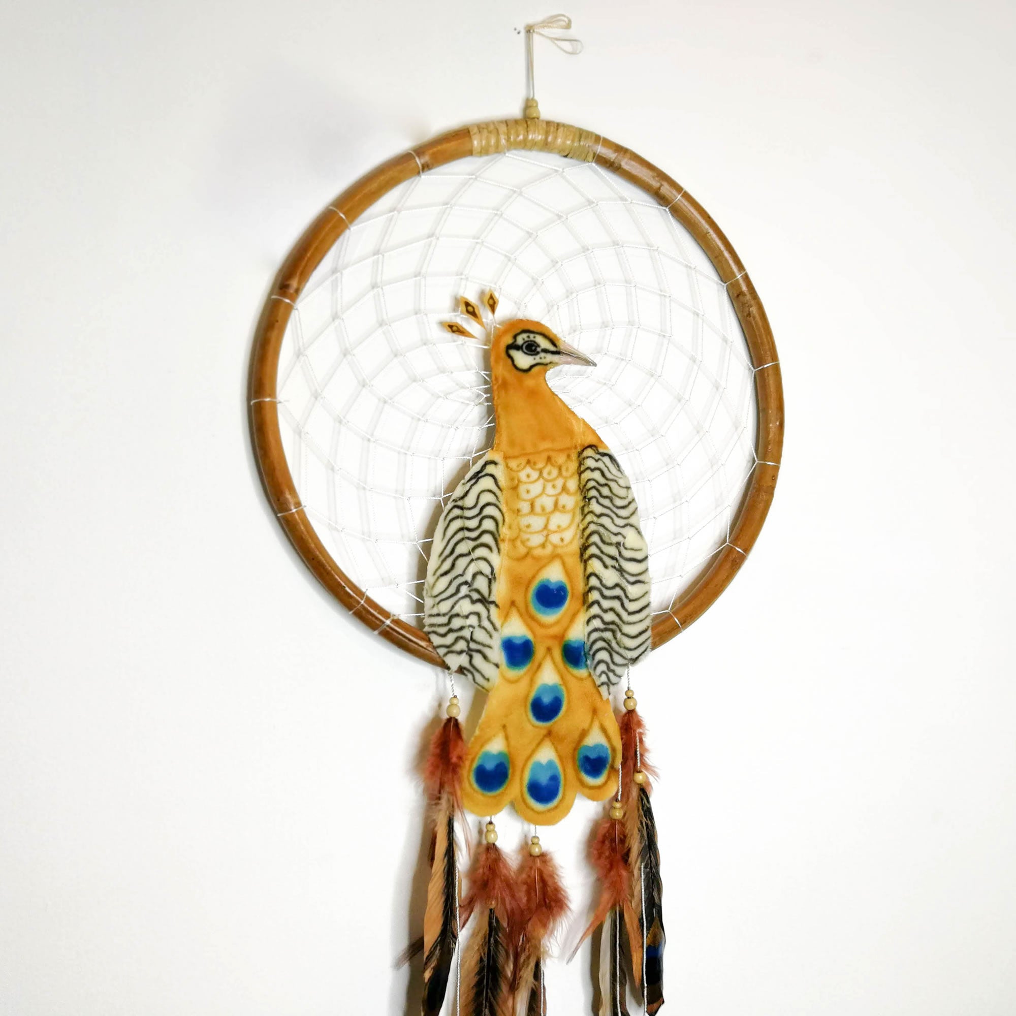 Peacock - Bohemian Feather Macrame Hanging Dream Catcher Large
