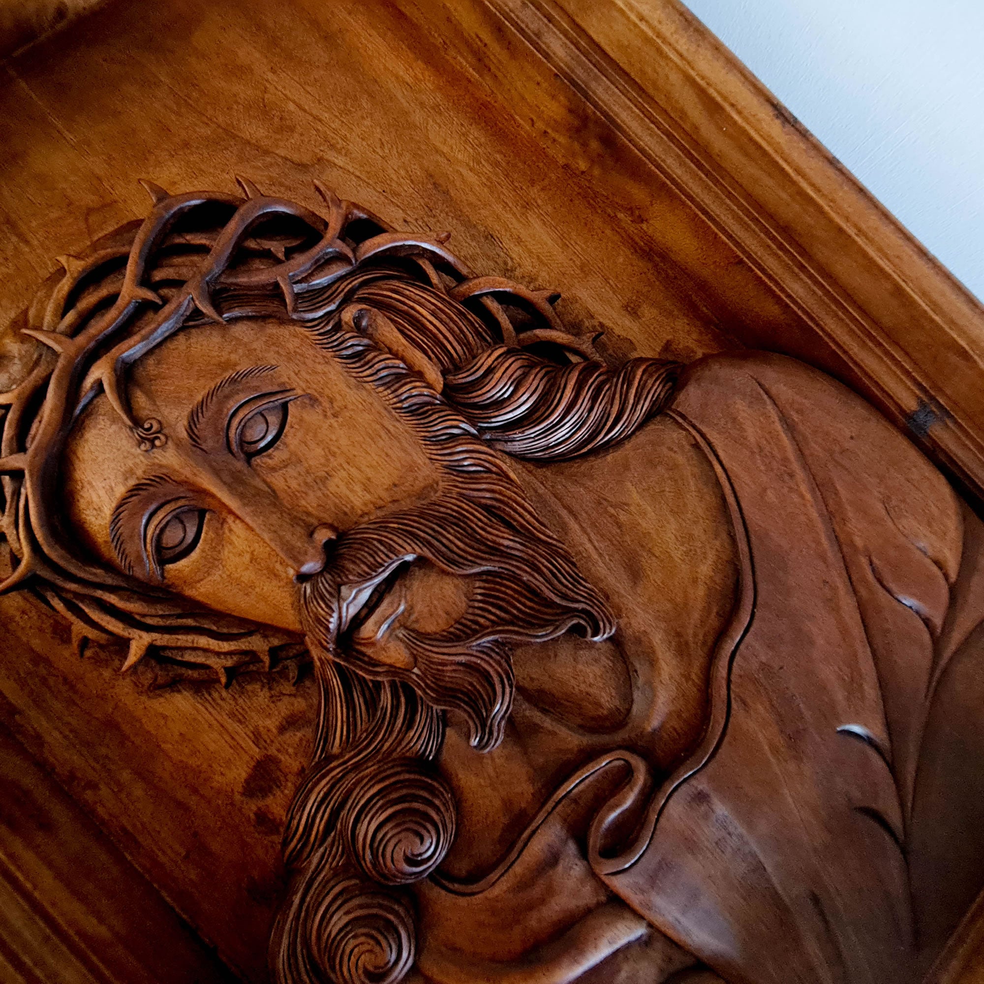 Hand Carved Wooden Lord Jesus - Religious Vatican Christian Art Sculpture