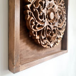 Hand Carved Wooden Decorative Mandala Framed Wall Art.