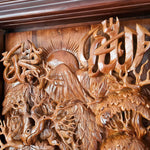 Hand Carved Wooden Art Sculpture - Islamic Muslim Prayer Allah Muhammad Easternada