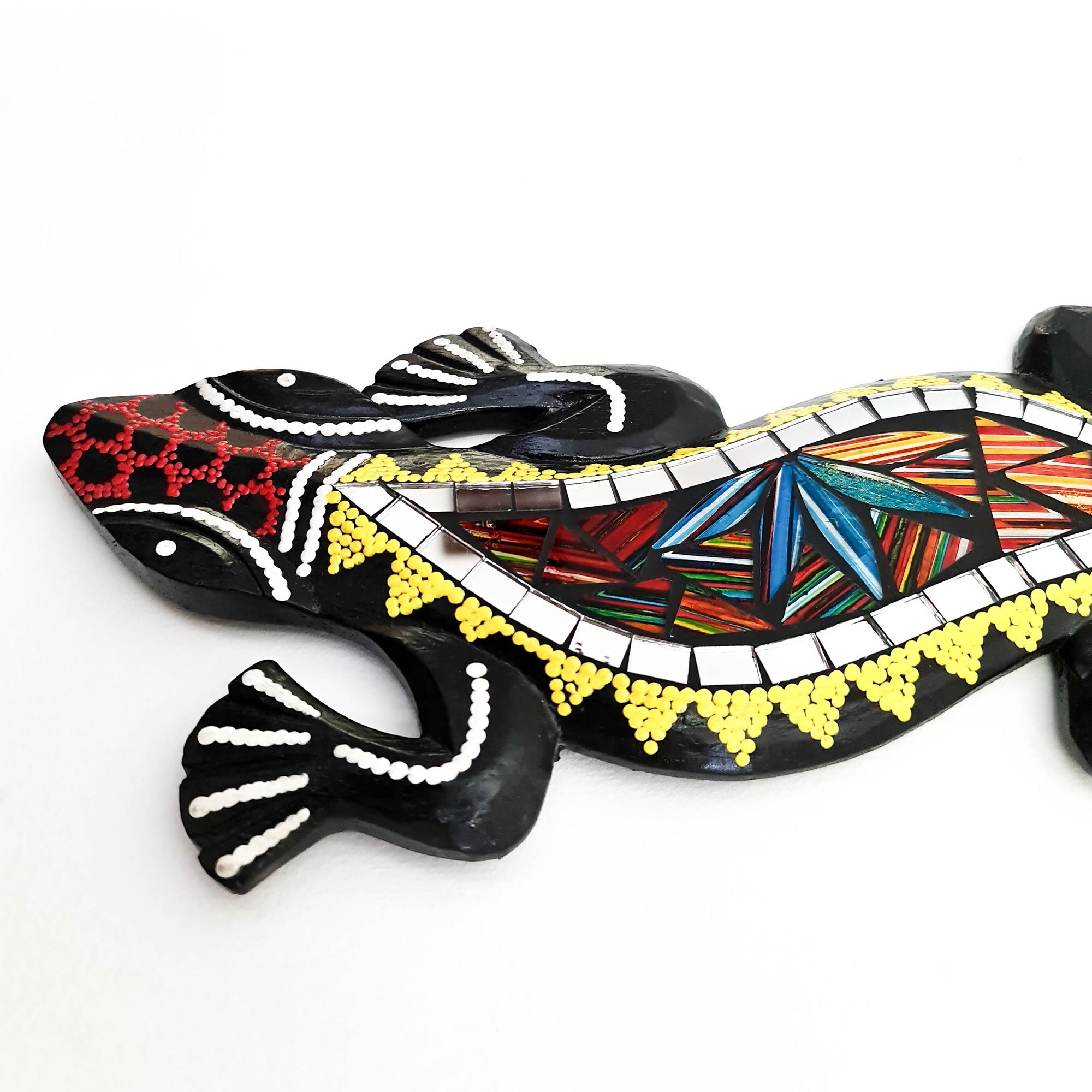 Tropical Wall Hanging - Hand-Carved painted wooden Tropical decoration.