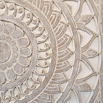 Hand Carved Wooden Wall Art - Large Headboard Decorative Mandala Panel Easternada