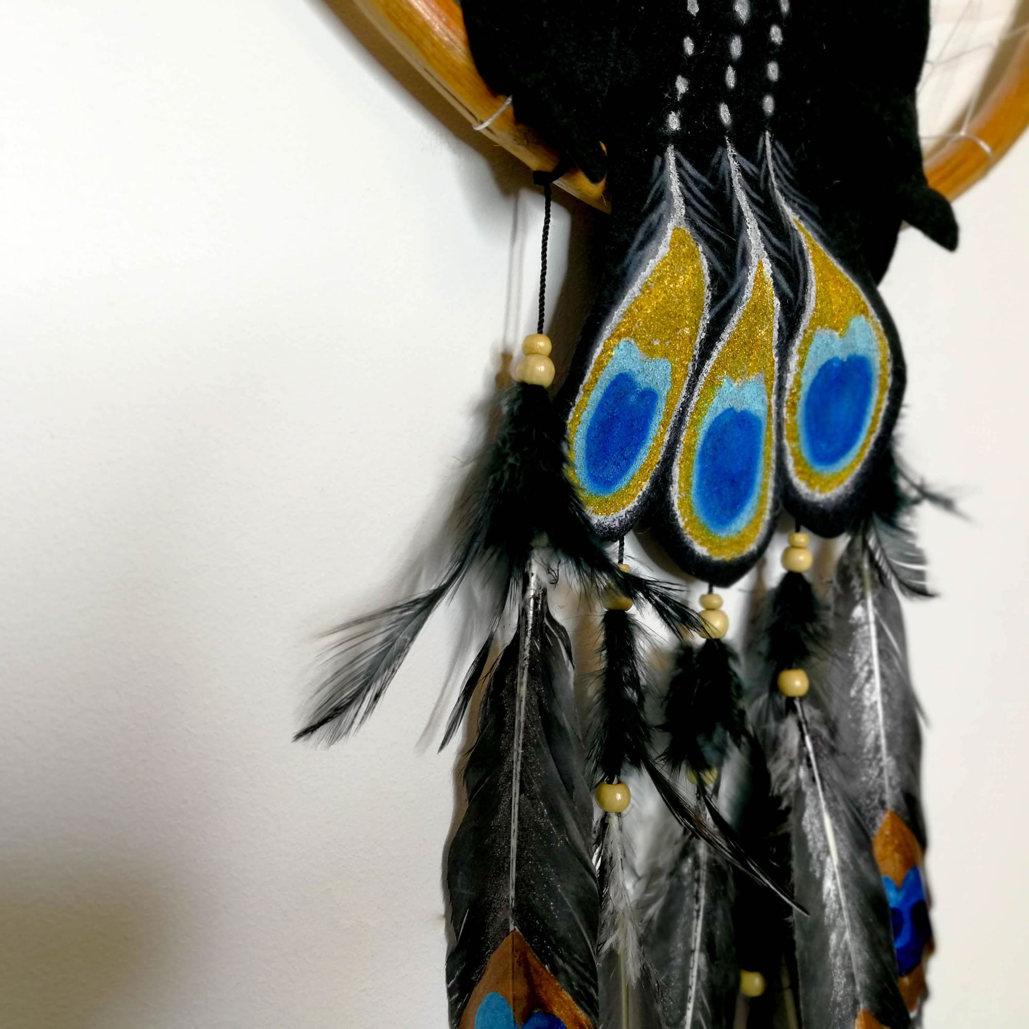Peacock - Bohemian Feather Macramé Hanging Dream Catcher Large