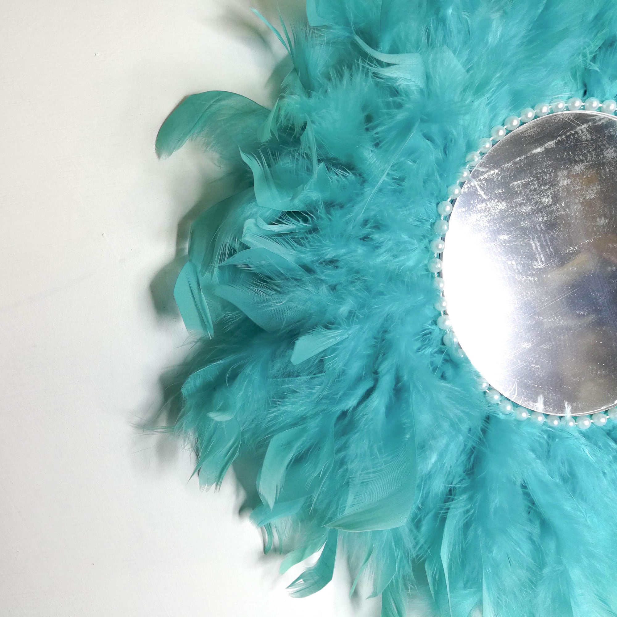 Juju Feather Vanity Wall Mirror Bohemian Style Handmade