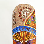 Hawaiian Tiki Mask Wall Hanging - Hand Carved painted wooden Tropical Aboriginal decoration