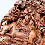 Hand Carved Wooden Hindu God - Hare Krishna Hindu Mandir Sculpture