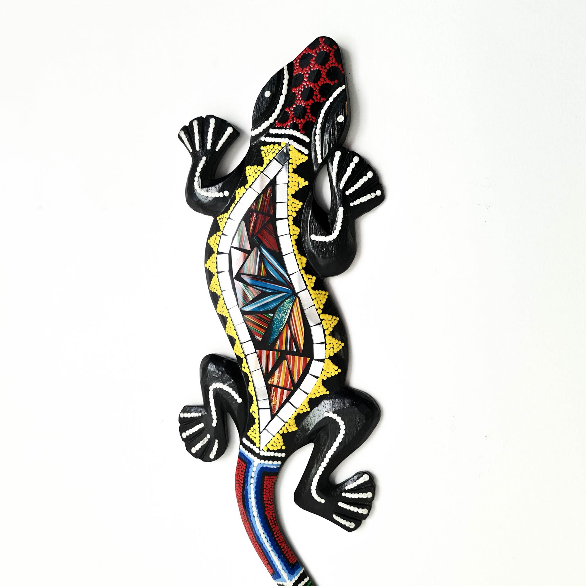 Tropical Wall Hanging - Hand-Carved painted wooden Tropical decoration.