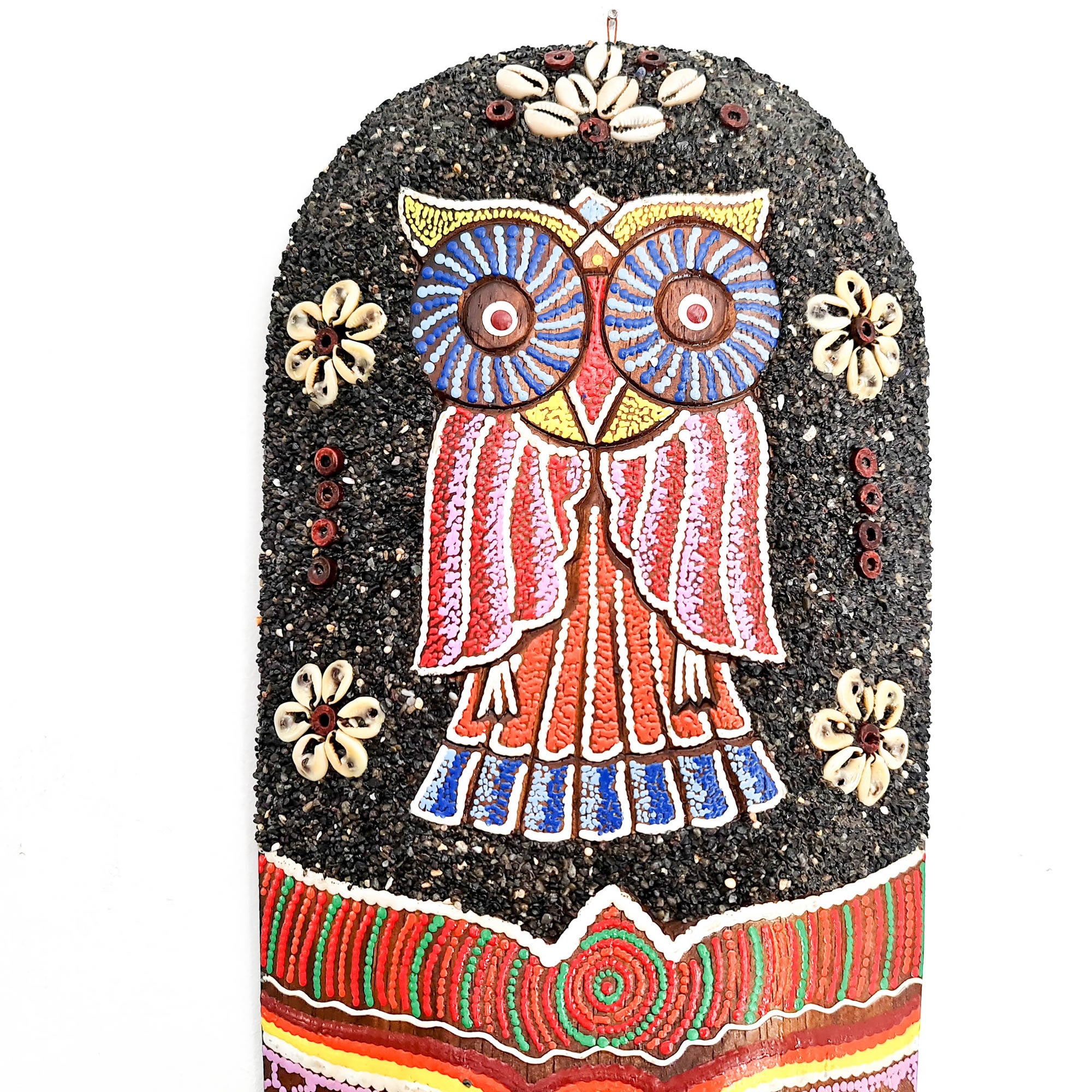 Hawaiian Tiki Mask Wall Hanging - Hand Carved painted wooden Tropical Aboriginal decoration